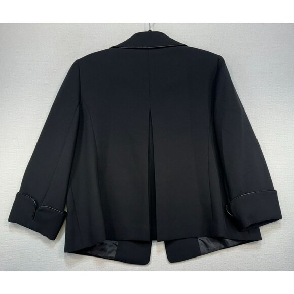 Tahari Arthur S. Levine Womens Blazer Size 12 Black Piped Trim - Picture 10 of 12